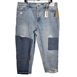 NWT | Jessica Simpson Throwback Vintage Straight Lived-In Distressed Jeans | 16W